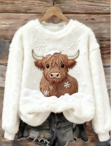 Sød sweatshirt med snemandsdesign