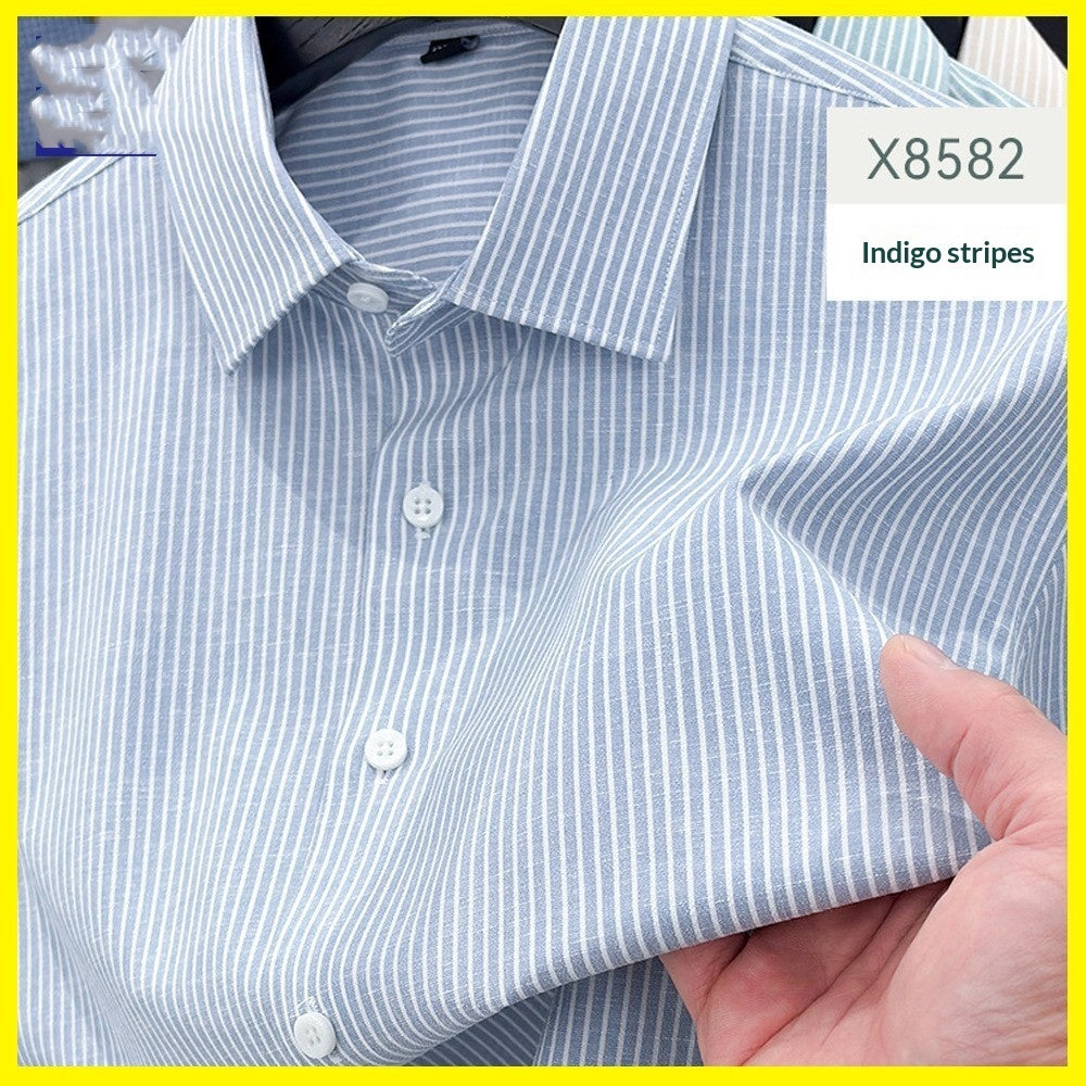 Men's Striped Wrinkle-resistant No-iron Shirt
