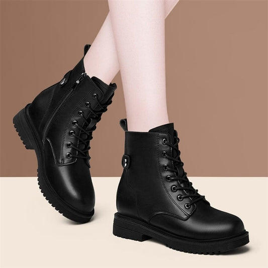 Women's Cotton Shoes Thick Heel Sole British Style Ankle Boots