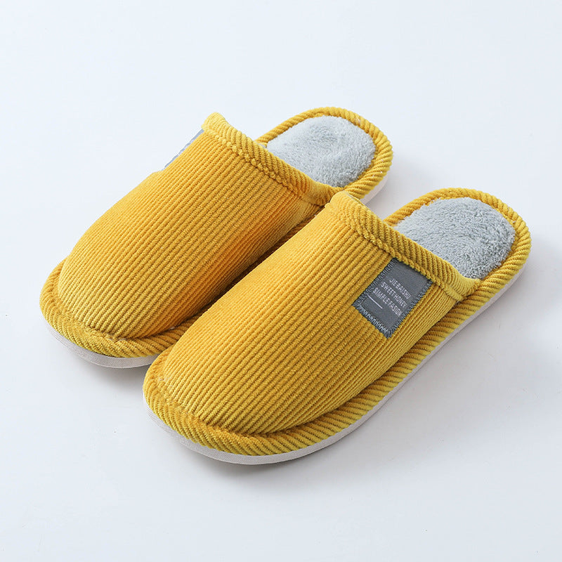 Cotton slippers female warm cute plush couple home