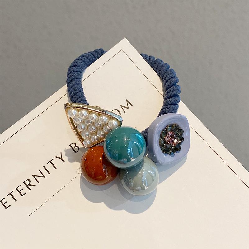 Candy colored ball hair rope pearl head rope