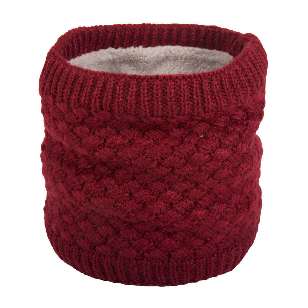 Winter plus velvet warm wool knitted bib cover