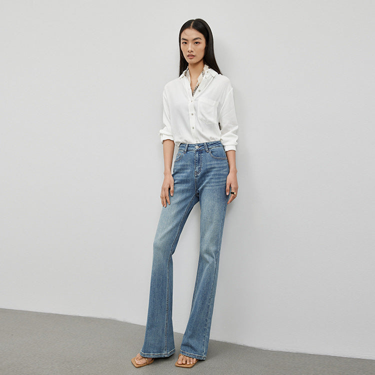 Retrojeans til kvinder, slankende og højtaljede