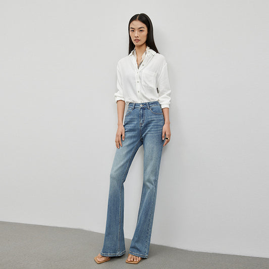 Retrojeans til kvinder, slankende og højtaljede