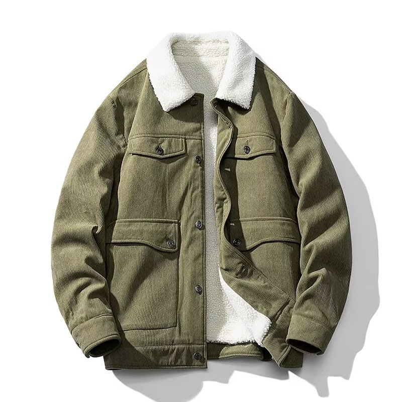 Fleece-lined Thick Fashion Sheep Corduroy Coat