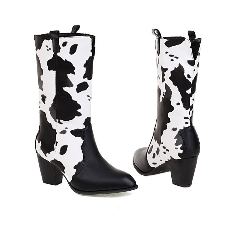 European And American Style Milk Pattern Fashion Women's Boots Personalized  Shoes
