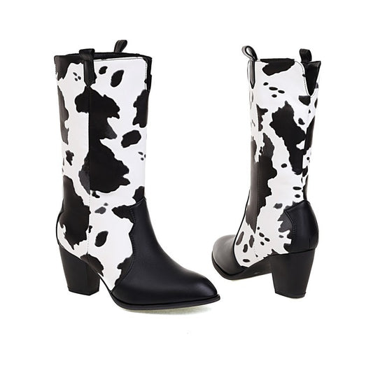 European And American Style Milk Pattern Fashion Women's Boots Personalized  Shoes