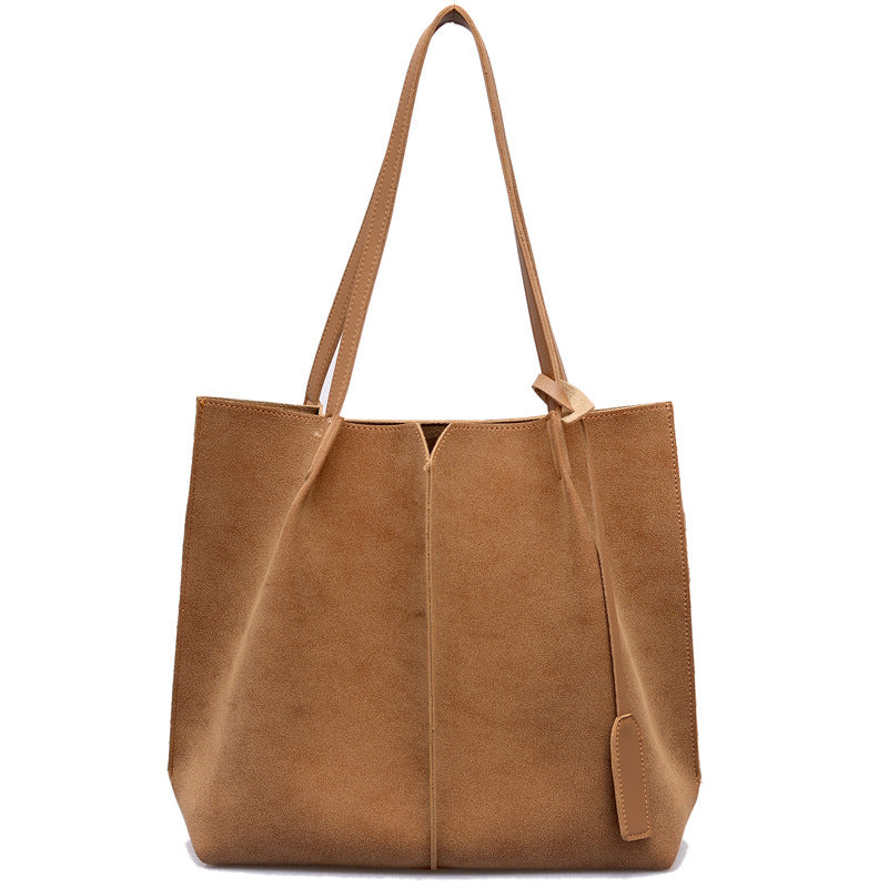 Simple frosted shoulder bag