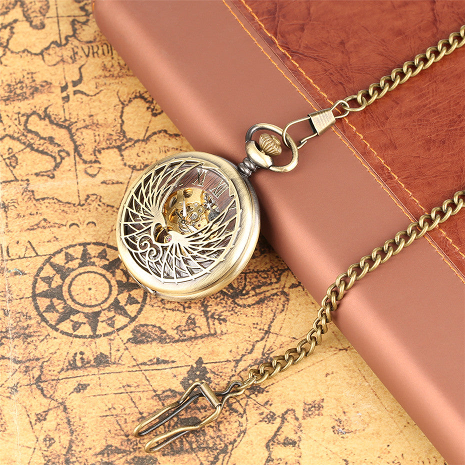Hollow hollow mechanical pocket watch