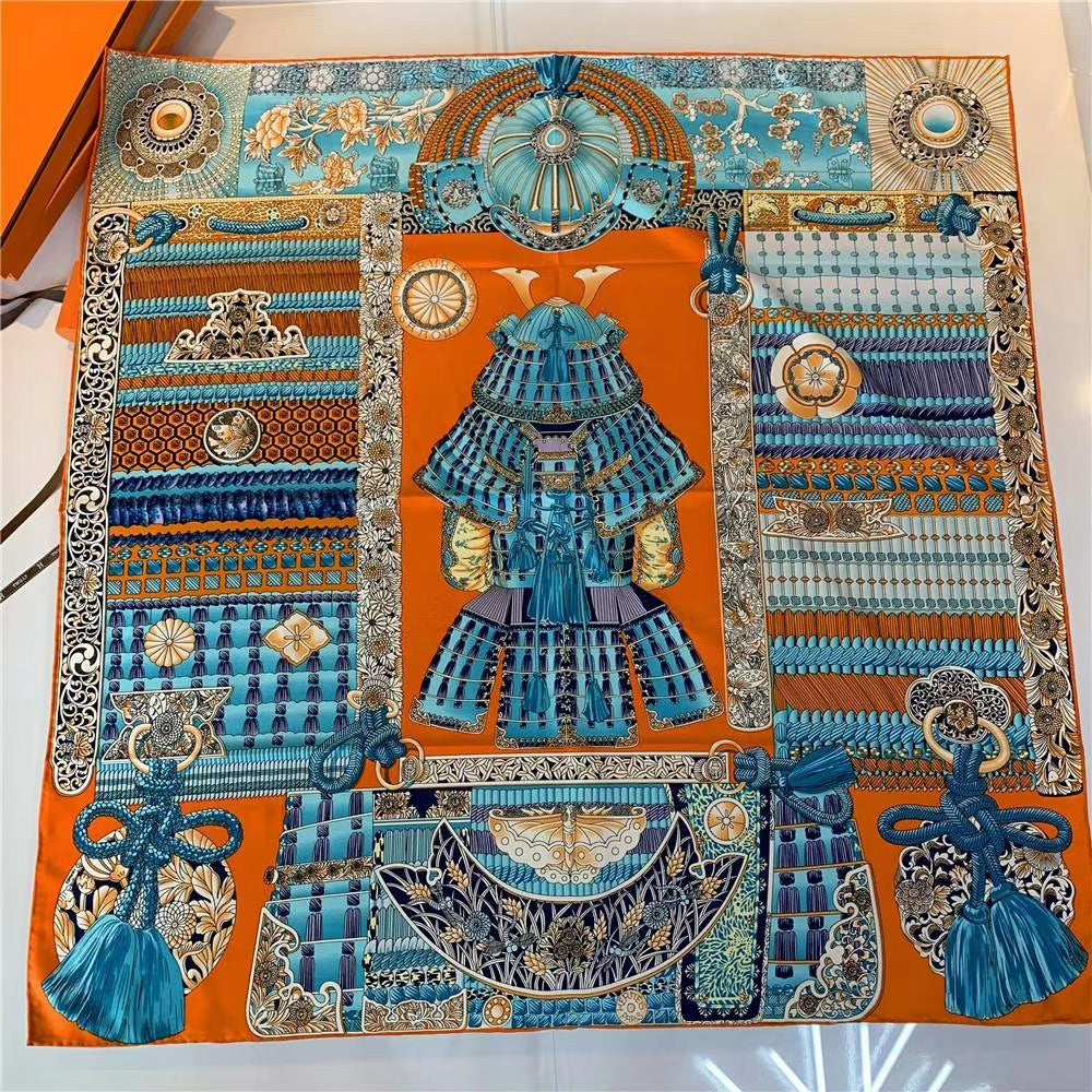 Handmade Hemming Twill Silk Printed Shawl