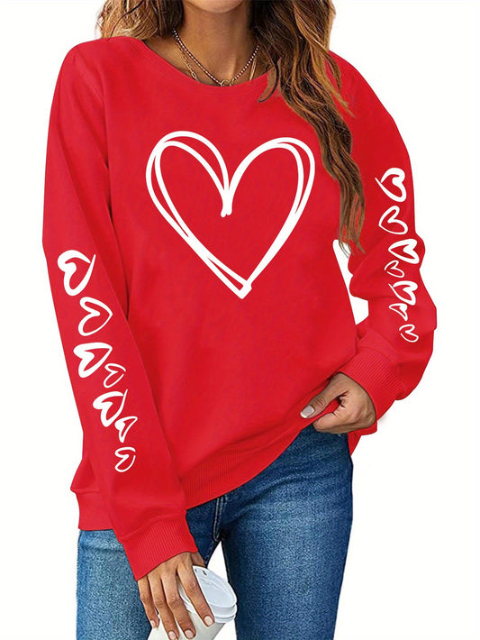 Valentinsdag Komfortabel sweatshirt i rød i store størrelser