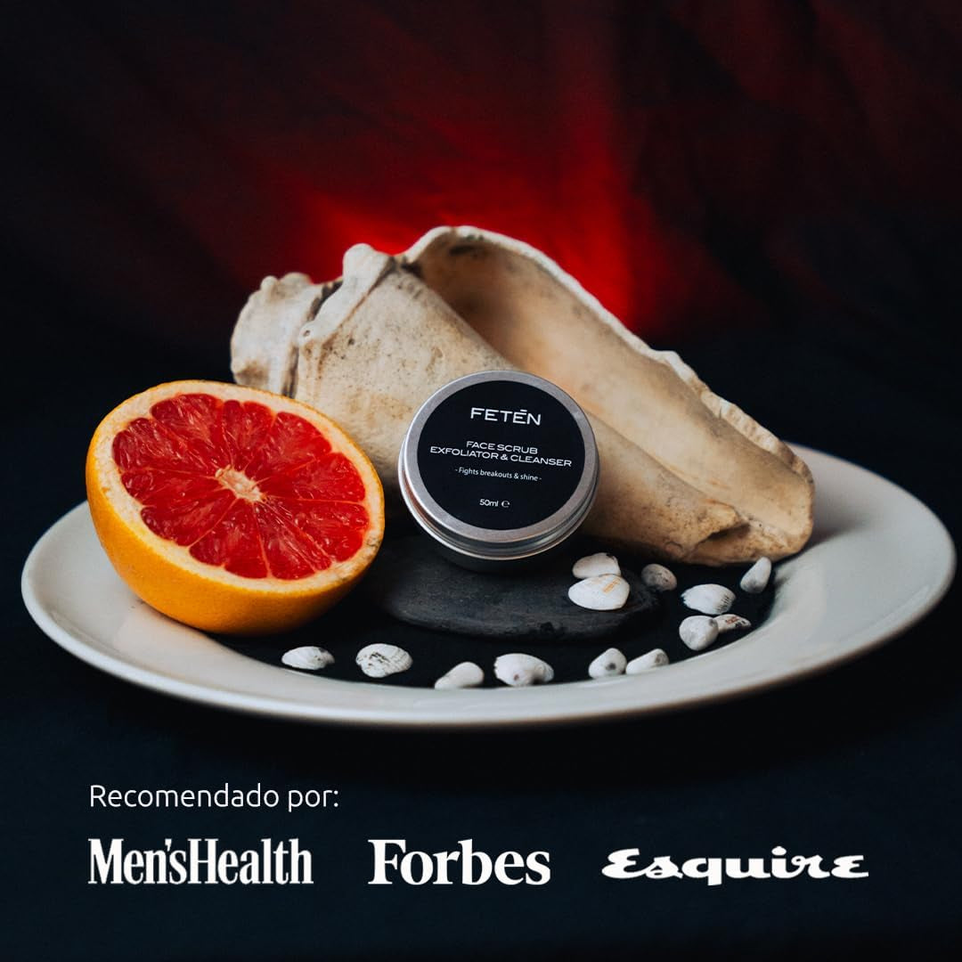 FETEN Exfoliante Facial Hombre - Limpiador Facial Elimina Puntos Negros - Gel Limpiador Facial Piel Grasa - Crema Facial Hombre - 50 ML