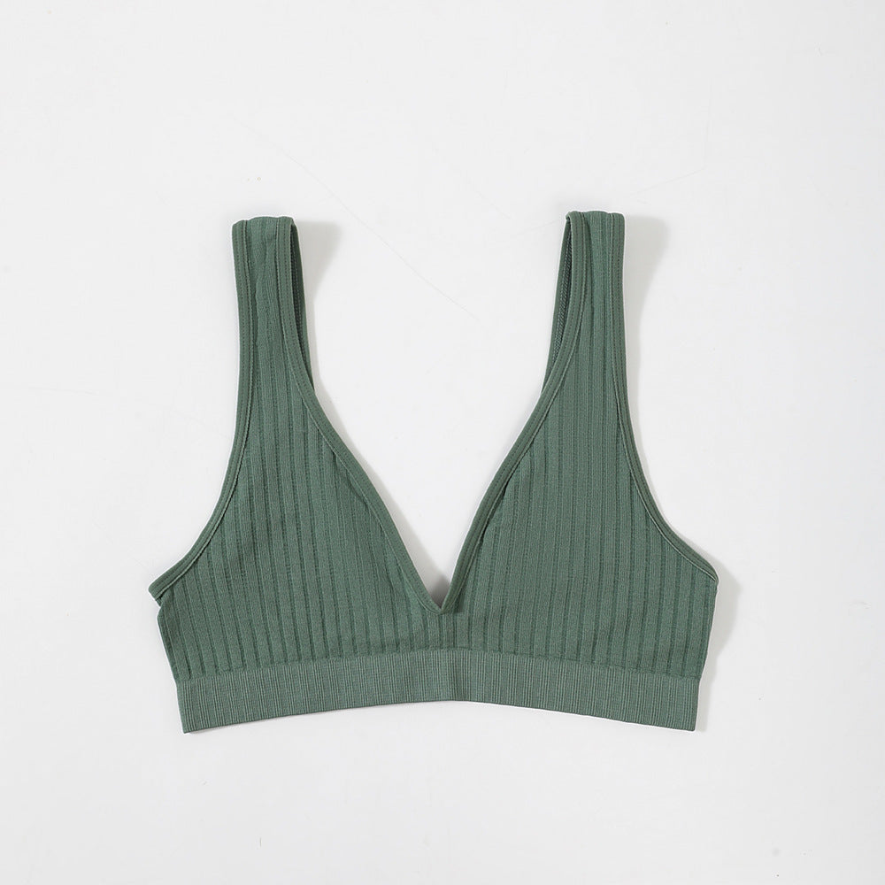 French Deep V Large Size Bra Bottoming Vest