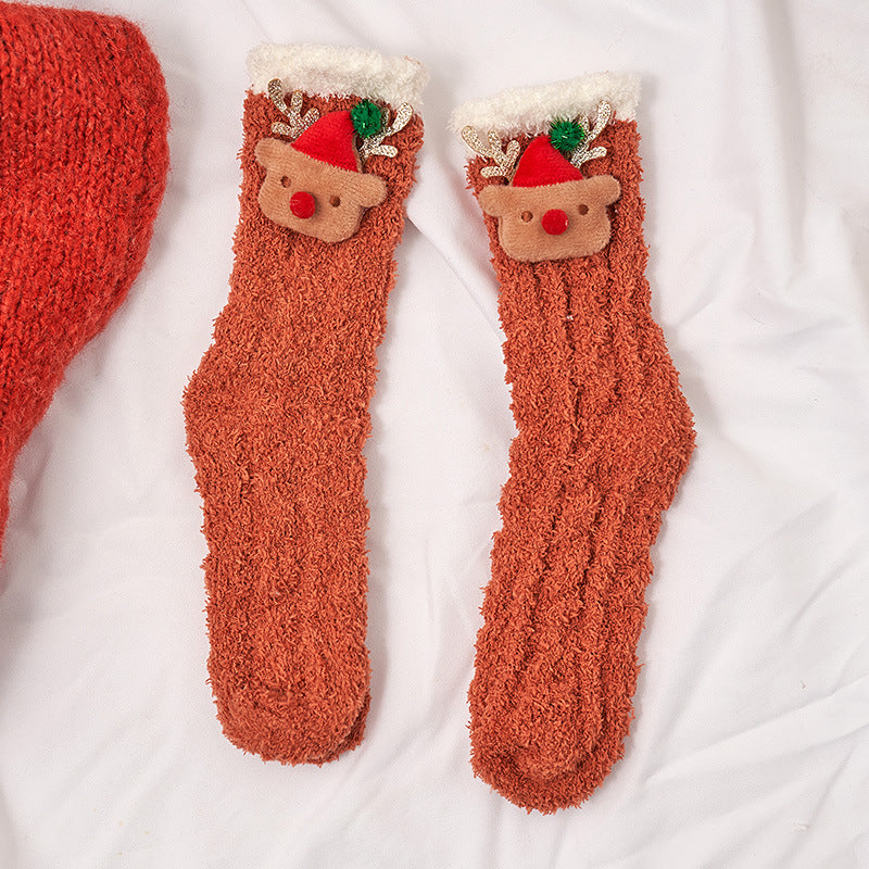Coral Socks For Children In Autumn And Winter