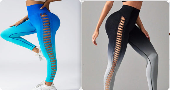Drop Dyed Tight Seamless High Elastic Hip Raise Yoga Pants