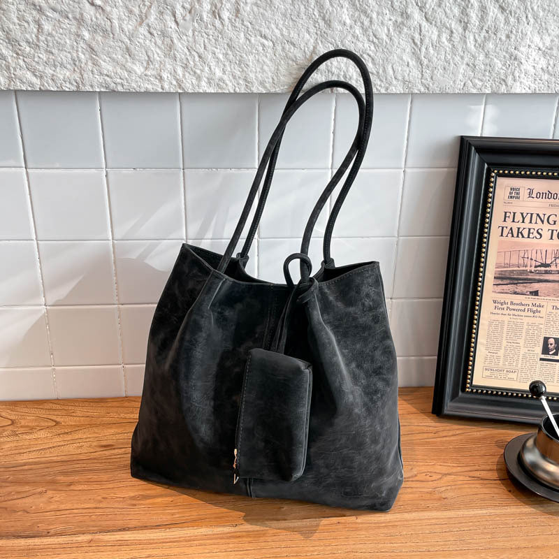 Women's Large-Capacity Matte Suede Shoulder Bag