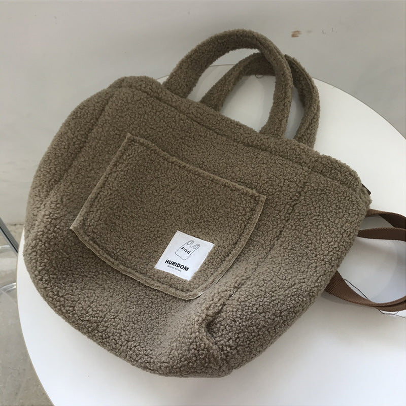 Lamb Hair Casual Messenger Bag Portable