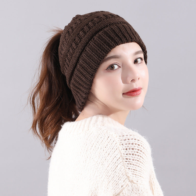 Winter New Warm Empty Top Knitted Woolen Hat
