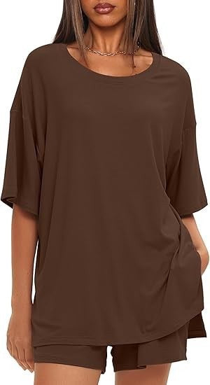 Simple Solid-Color Summer Commuter Loungewear Set