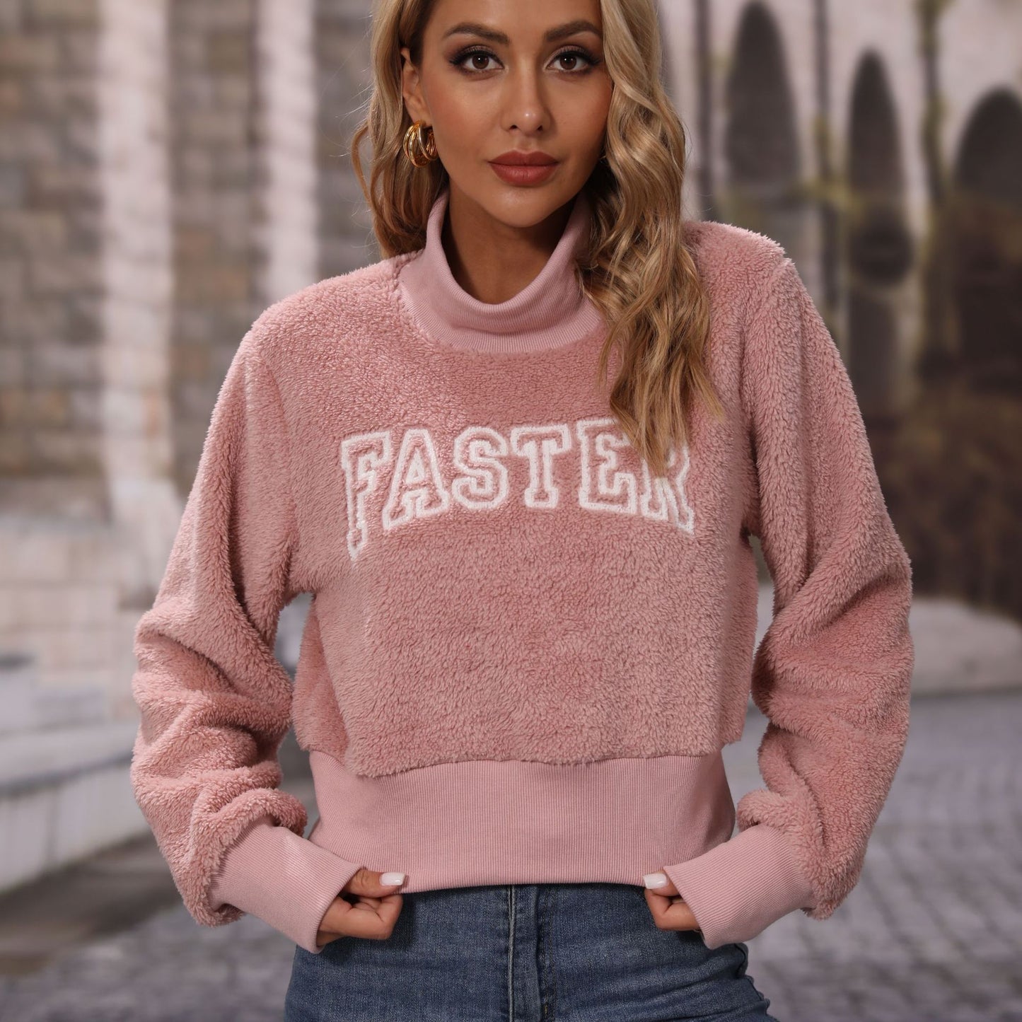 Fall Fashion Women's Round-neck Pullover Long Sleeve Alphabet Embroidery Sweater