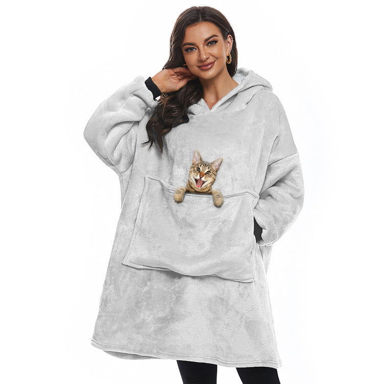 Autumn And Winter Pet Pocket Lazy Blanket Sweatshirt Hoodie