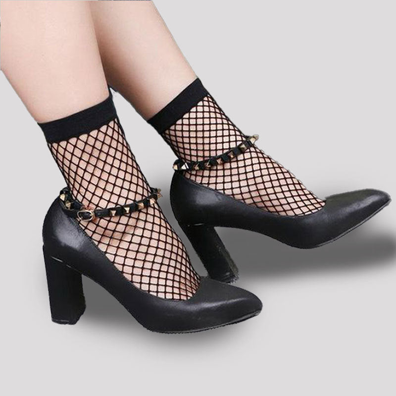 Fashion Fishnet Encrypted Medium And Short Tube Big Eye Socks