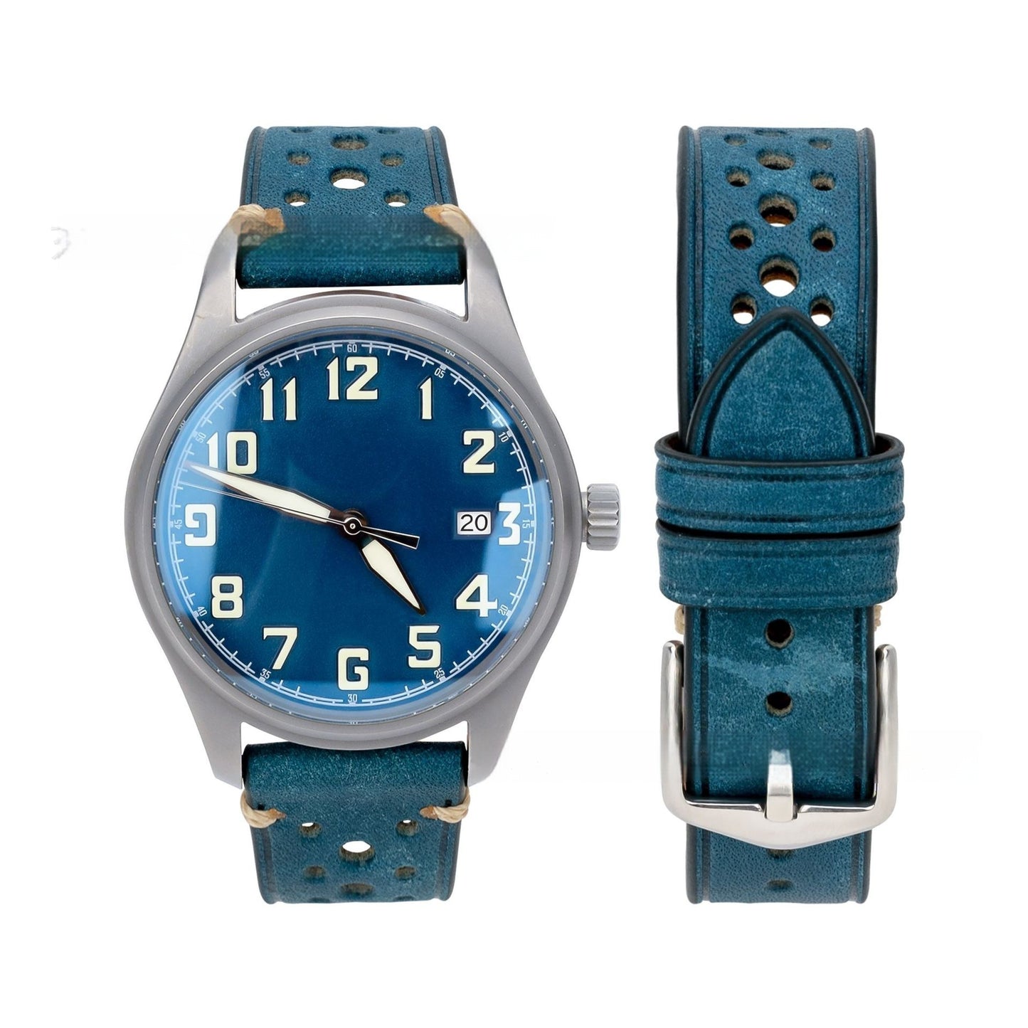 Watch First Layer Cow Leather Watch Strap Retro Comfort 20mm