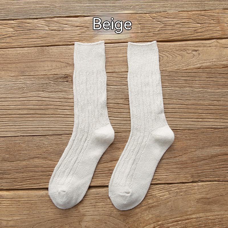 Autumn And Winter Thickened Keep Warm Pure Color Retro Stockings