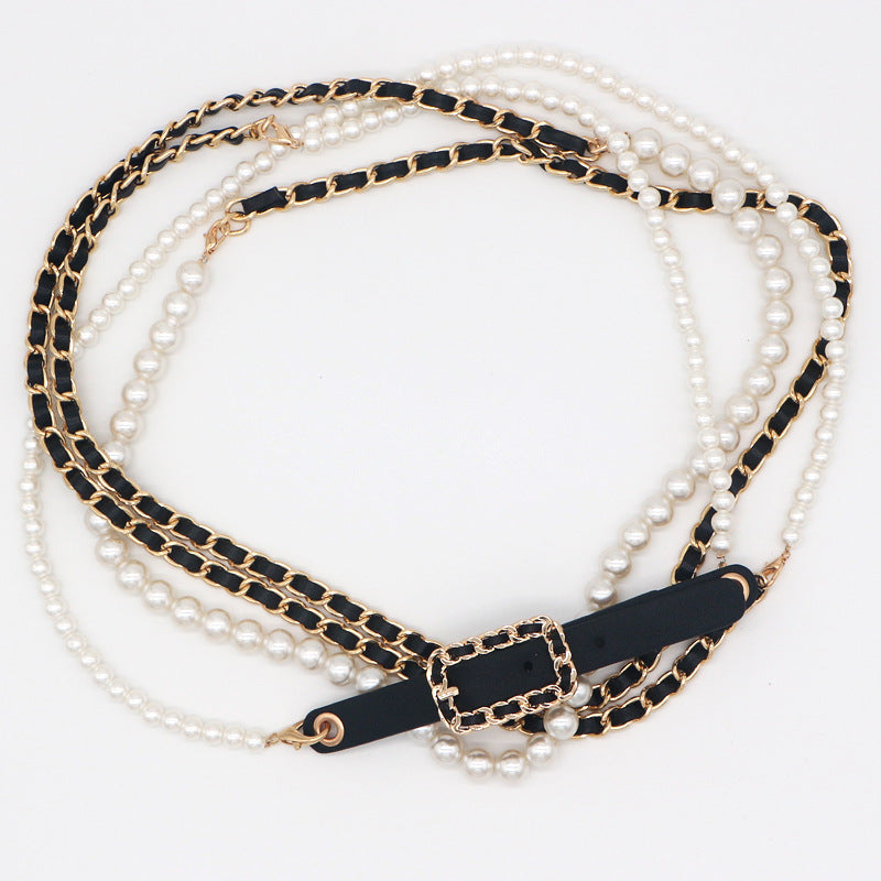 Women's Fashion Pearl Chain Waist Chain