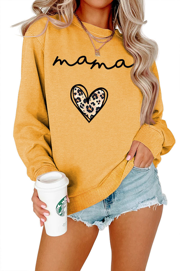 Leopard Print Heart Printing Plus Size Casual Simple Women's Long-sleeved Fleese