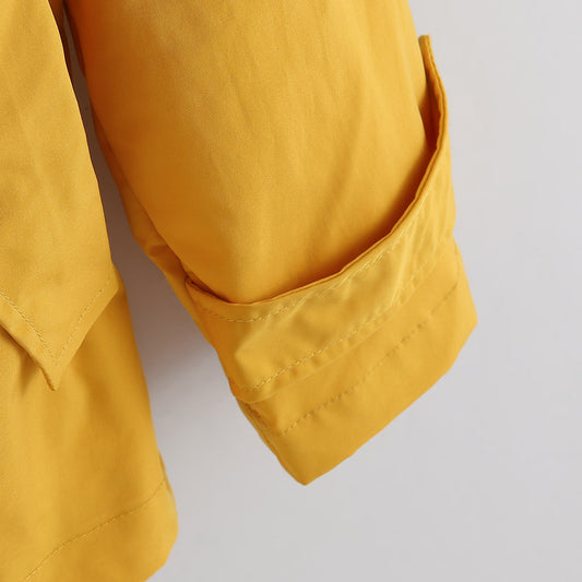 Women's Outdoor Solid Color Rainproof Windproof Jacket With Hood