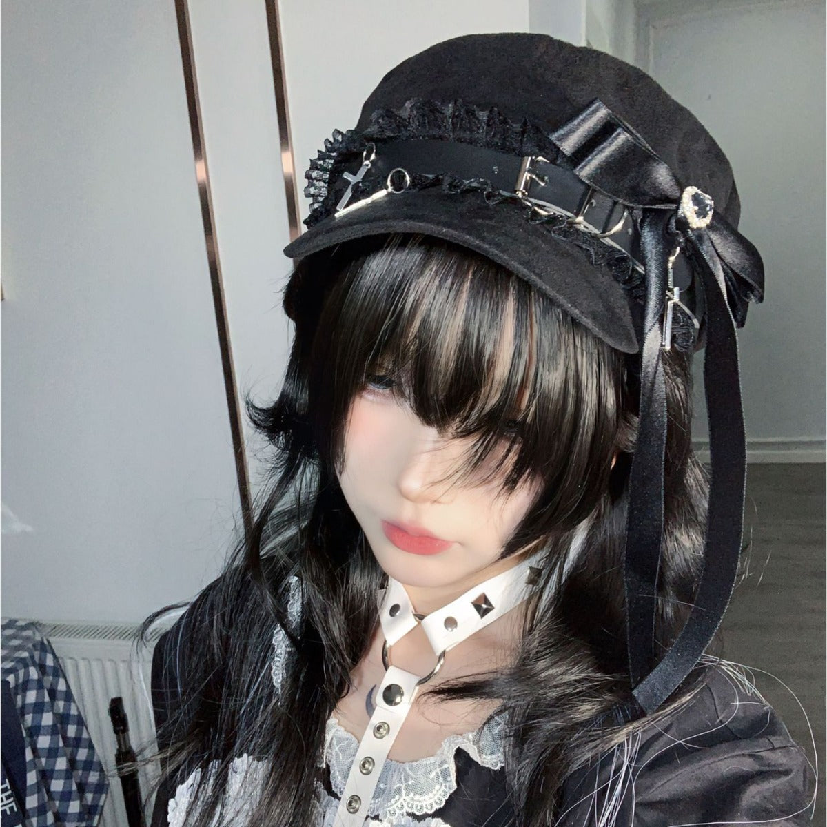 Women's Fashion Personality Love Heart Bow Tie Beret