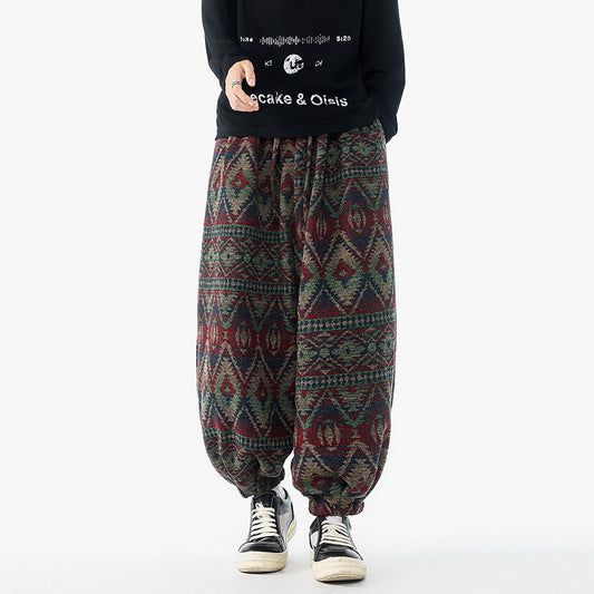 Thick Warm Ethnic Style Bloomers Loose Casual Pants