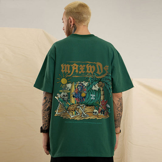 Hip Hop Distressed Summer Loose Crewneck Top