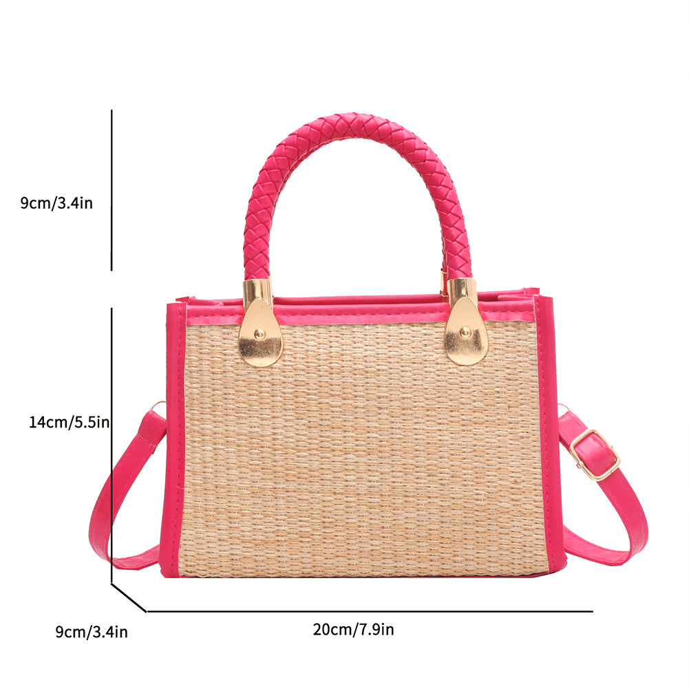 Women's Stylish Good Texture Woven Contrast Color Portable Shoulder Bag