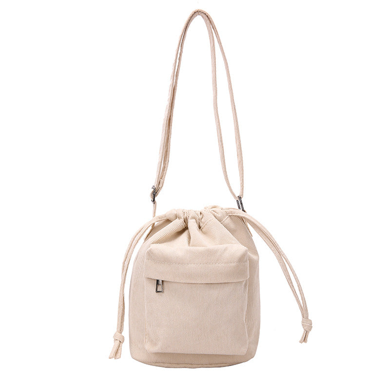 Women's Casual All-match Pleated Drawstring Bag Nylon Shoulder Bag