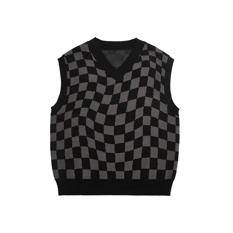 INF Men's Classic Plaid Black And Green Checkerboard
