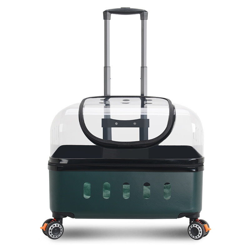 Cat Bag Pet Trolley Bag Outdoor Portable Universal Wheel Breathable Pull Rod Pet Box Large Capacity