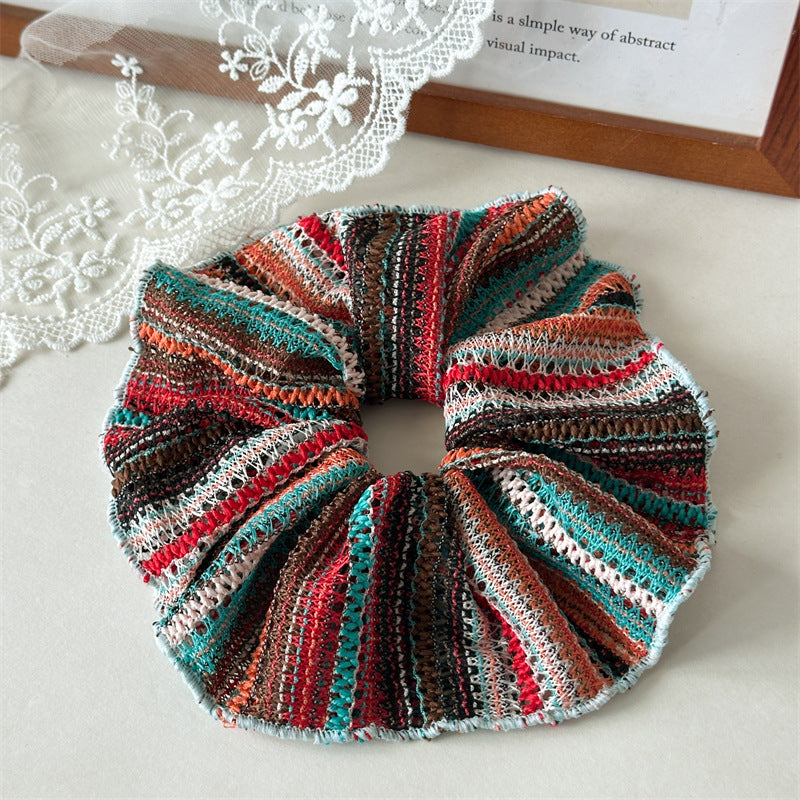 Summer Hollow Knitted Large Hair Band Women's