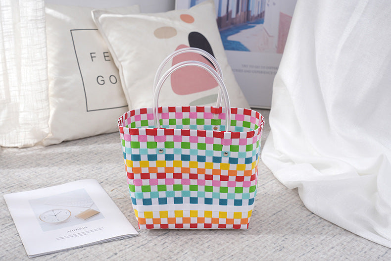 Women's Fashion Diagonal Basket Woven Bag