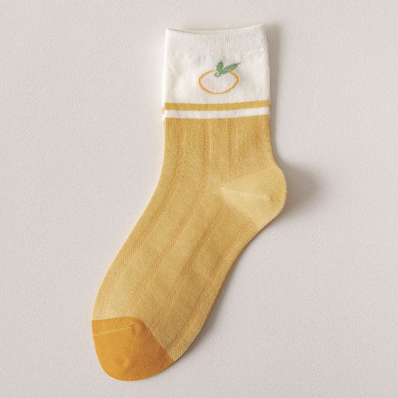 Women's Medium Tube Japanese Ins Fruit Street Cotton Socks