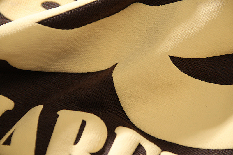 Hip Hop Foam Letter Crew Neck Sweatshirt Afslappet