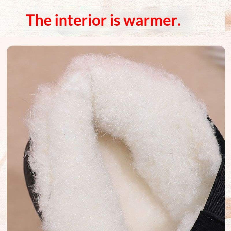 Fleece-lined Merino Wool Slip-on Snow Boots With Anti-slip Soles