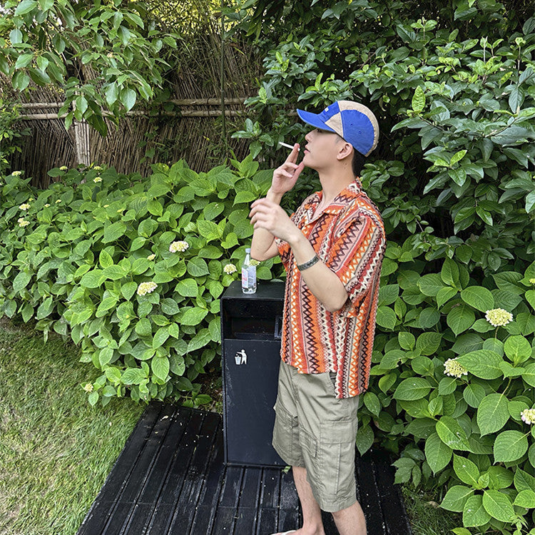 Tropical Mood Summer Fashion Brand Hollow Shirt Male