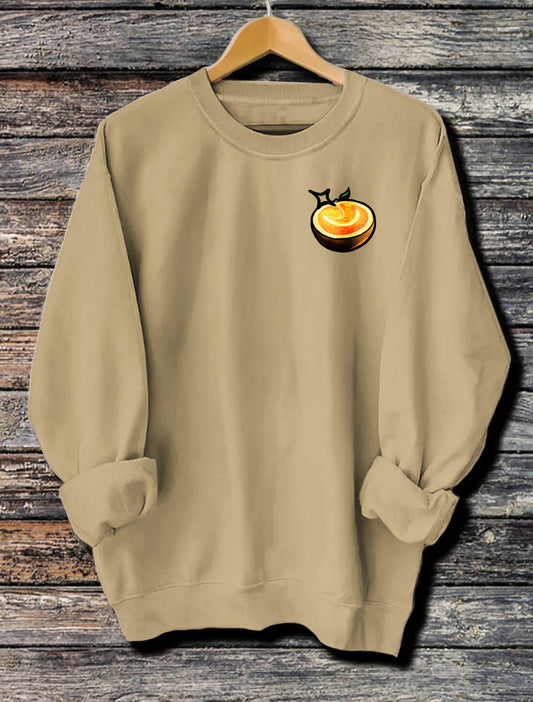 Langærmet hættetrøje med print til damer