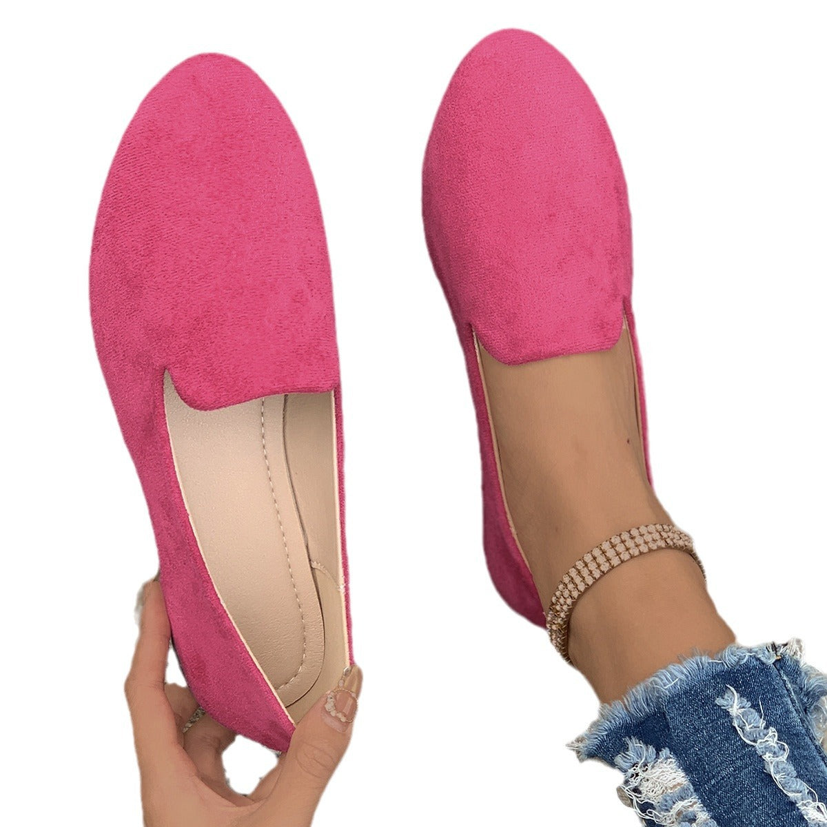 Women's Leisure Thin Shoes Low-cut Flat Round Head