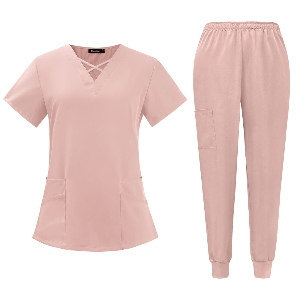 Comfortable And Breathable Two-piece Scrub Set