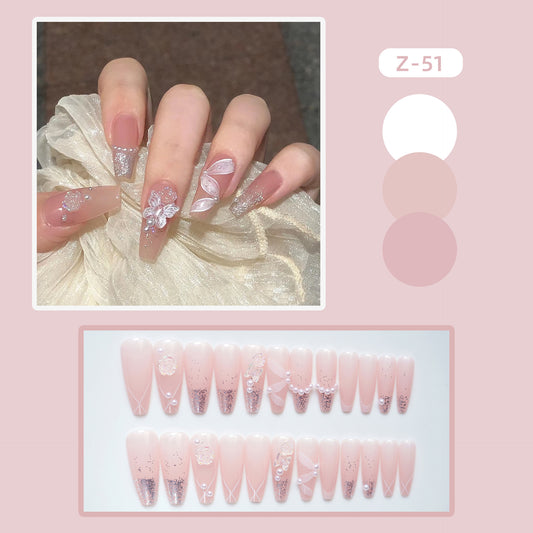Rose Ribbon Fake Nail Tip