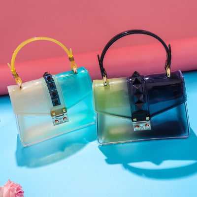 Ny Moderigtig Gennemsigtig Jelly Skuldertaske med Gradientfarve