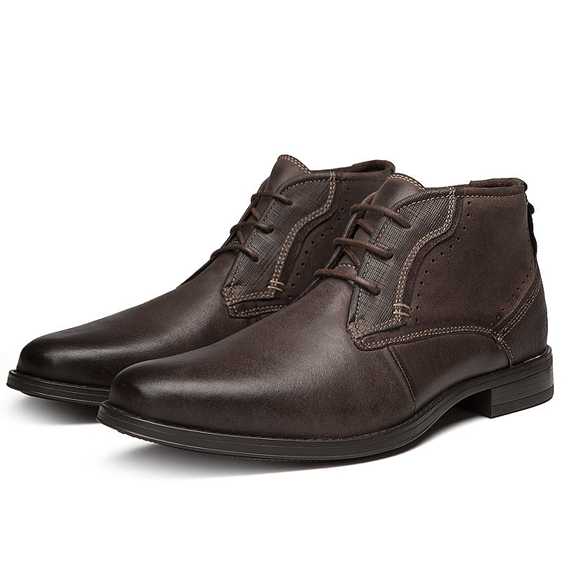 High-top Shoes British Gentleman First Layer Cowhide Men's Boots